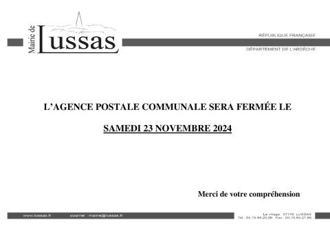 AGENCE POSTALE COMMUNALE