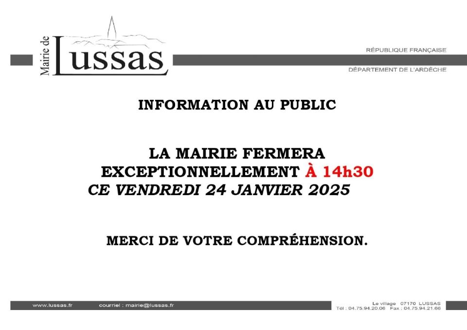 fermeture mairie du 24 janvier