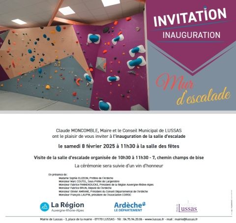 INAUGURATION SALLE ESCALADE