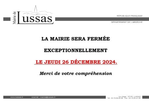 MAIRIE 26 DÉCEMBRE 2024